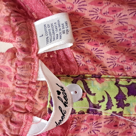 NWT Womens Derek Heart Cotton Cute Boho Floral Baby Doll Dress Sz L - Picture 9 of 9